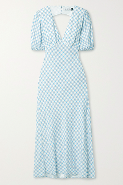 Steph Tie-Back Gingham Midi Dress from Rixo