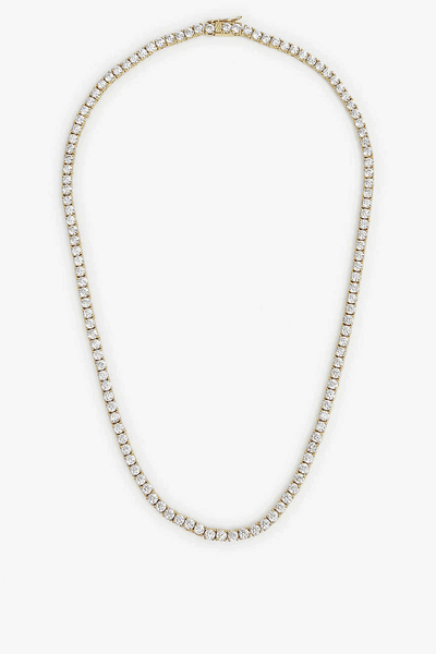 18ct Gold-Plated Brass And Crystal Tennis Necklace from Oma The Label