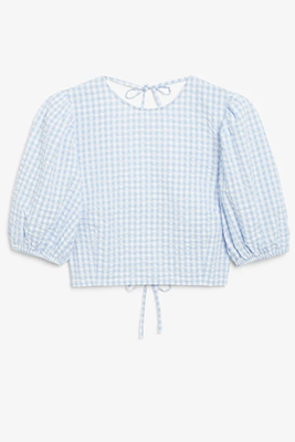 Puff Sleeve Cropped Blouse from Monki