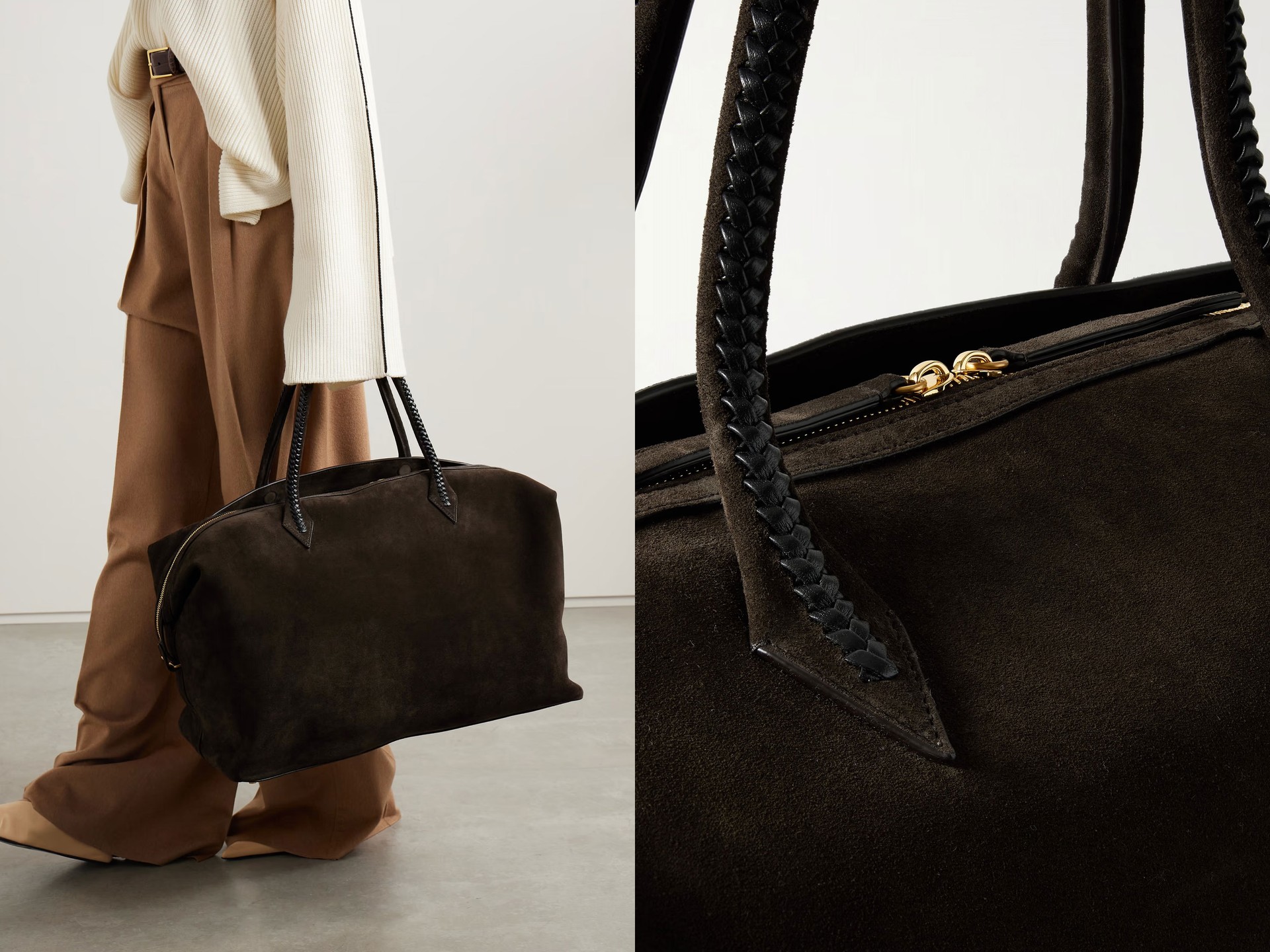 Perriand Large Leather-Trimed Suede Tote,£4,050 | Métier 