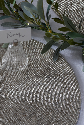 Silver Beaded Round Placemats from The White Company