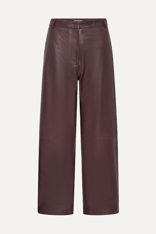 Leather Wide Leg Trousers from ST. AGNI