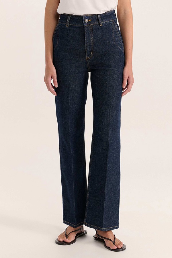 High Waisted Wide Leg Cropped Jeans from SABA