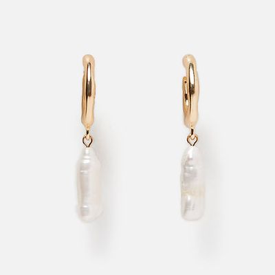 Pearl Hoop Earrings from Zara