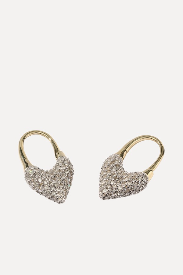Diamond Roscida Heart Earrings