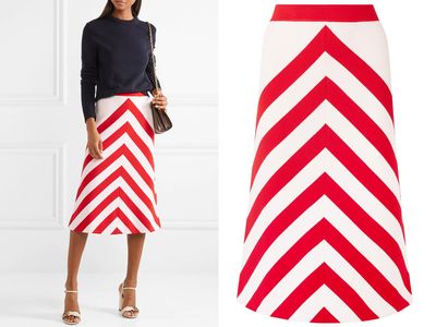 Striped Wool-Blend Midi Skirt from Gucci