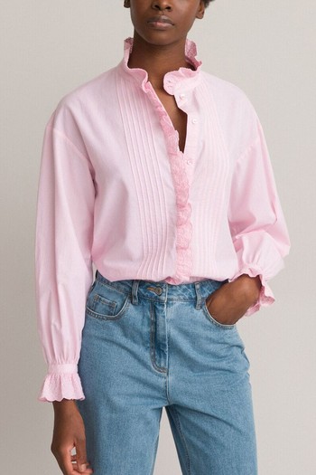 Cotton Ruffled Blouse from La Redoute