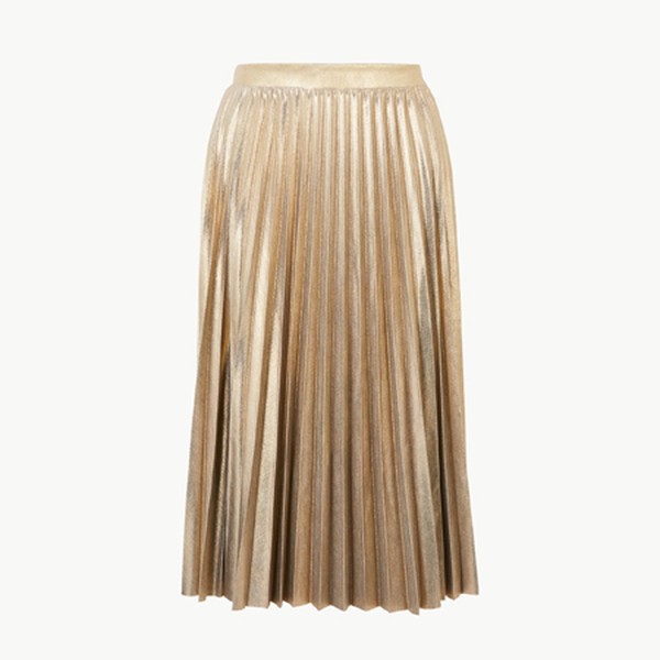 Metallic Jersey Pleated Skirt