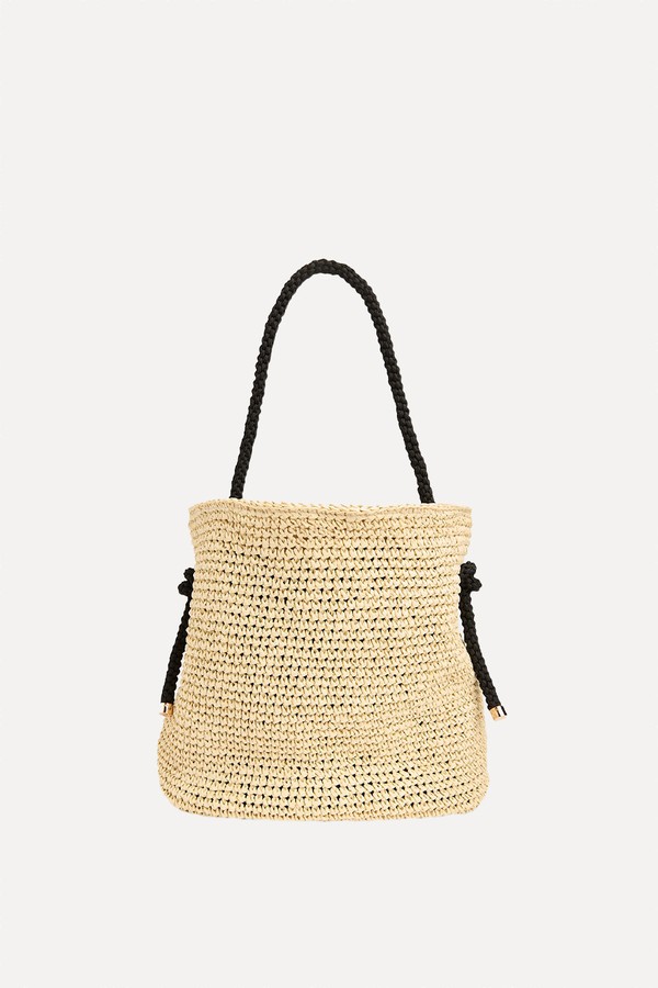 Neutral Attie Rope Handle Straw Tote from Whistles