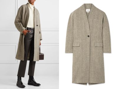 Henlo Herringbone Wool Coat from Isabel Marant Étoile