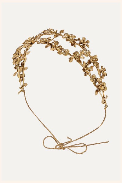 Adele Gold Tone Headband from Jennifer Behr