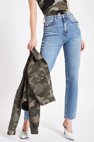 Mid Blue Straight Leg Jeans