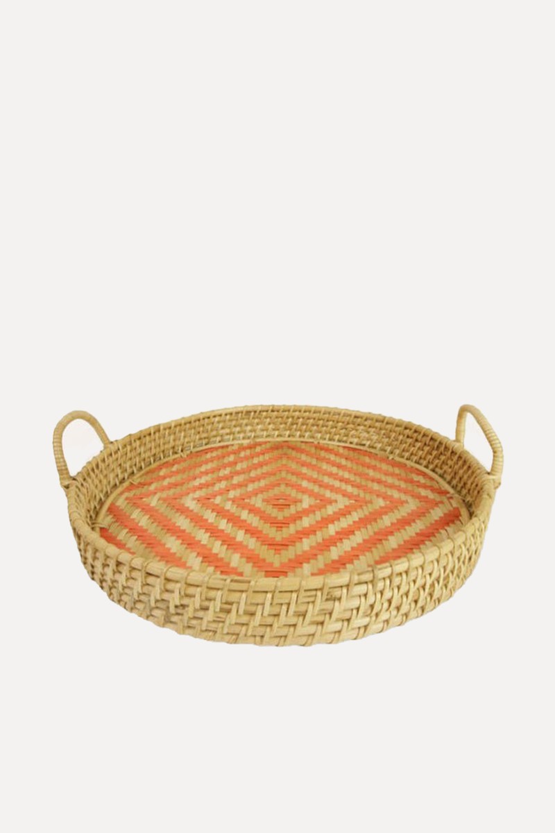 Chevron Circular Woven Tray from Birdie Fortescue