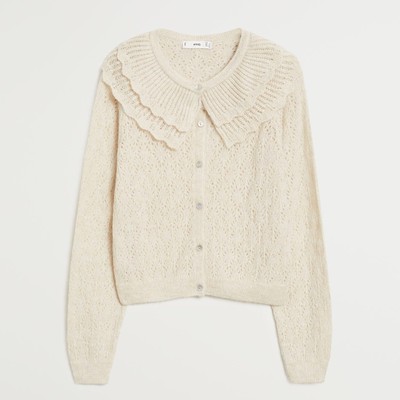 Openwork Baby-Doll Neck Cardigan from Mango