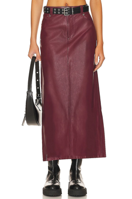 City Slicker Leather Maxi Skirt from Free People