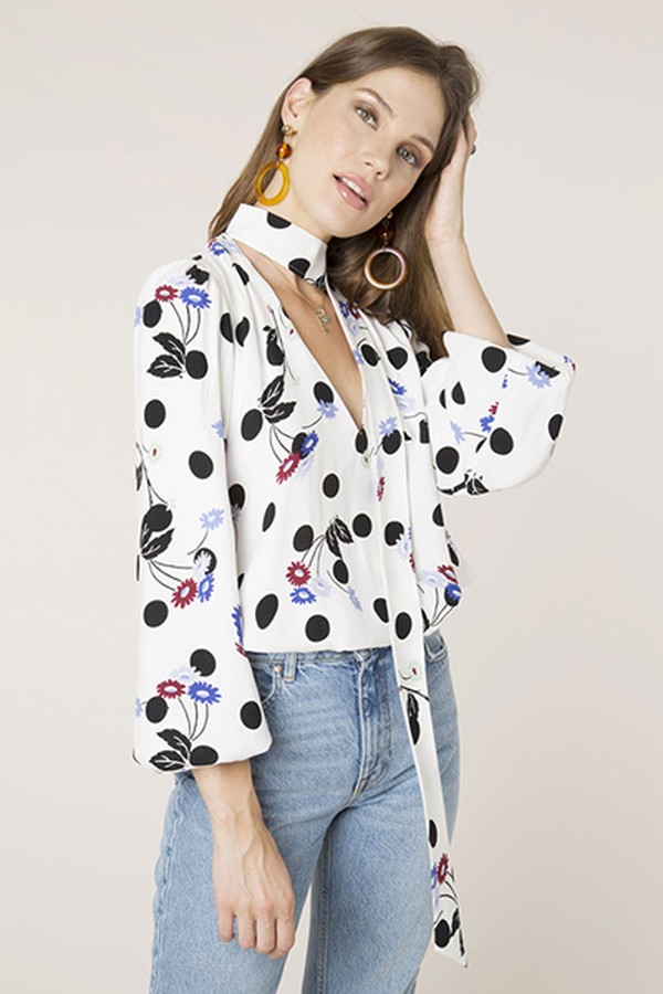 Moss Daisy Maxi Spot Blouse