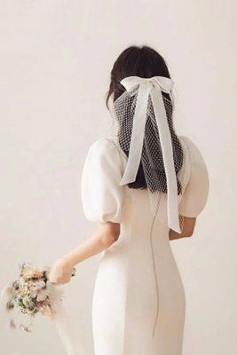Wedding Veil With Bow Detail  from Fanako Studio NYC