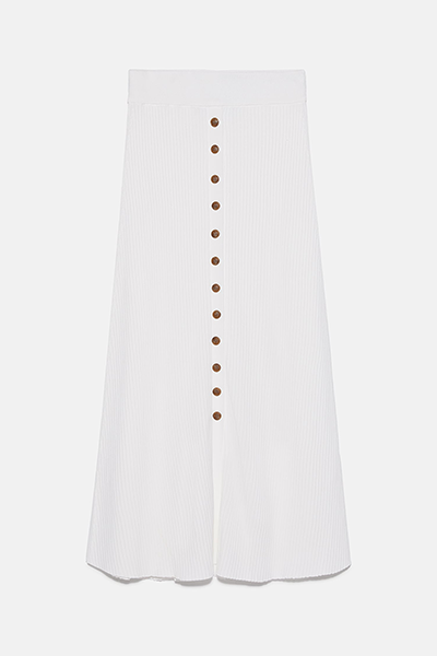 Knit Skirt with Buttons from Zara