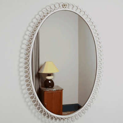 Italian Midcentury Wavy Metal Mirror from Vantage Living