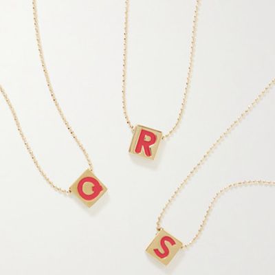 Initial This Gold-Plated & Enamel Necklace