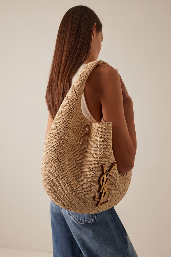 Icare Raffia Shoulder Bag from Saint Laurent 