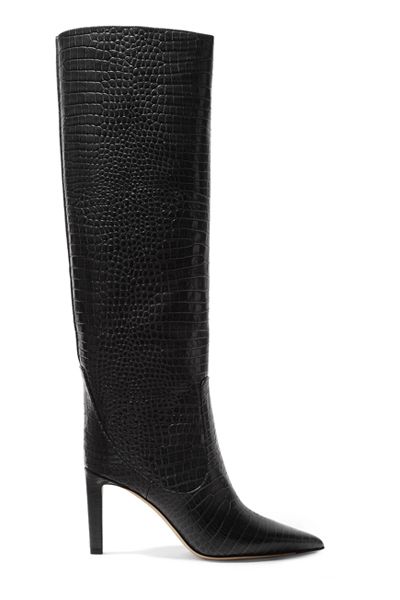 Mavis 85 Croc Effect Leather Knee Boots from Jimmy Choo