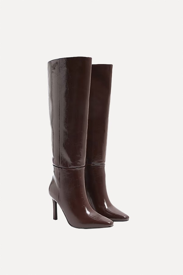 Patent Straight High Leg Boots from River Island