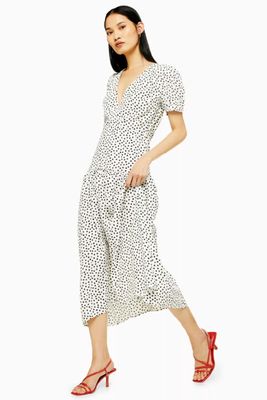 Black And White Starlight Spot Smock Dress from Topshop