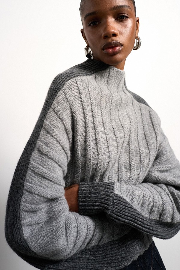 Knitted Premium 100% Lambswool Ovoid Sleeve Jumper