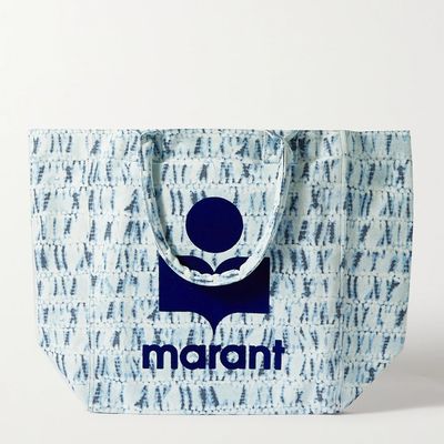 Yenky Oversized Flocked Tie-Dyed Canvas Tote from Isabel Marant 
