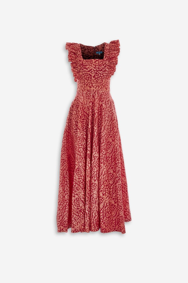 Frill Sleeve Maxi Dress