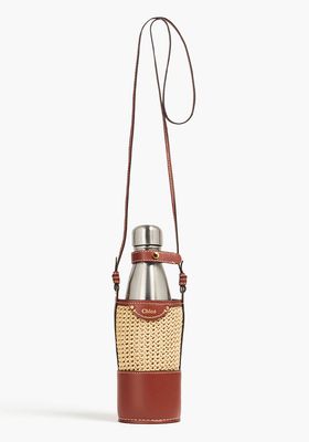 Freddy Leather And Faux Raffia Bottle Holder from Chloe