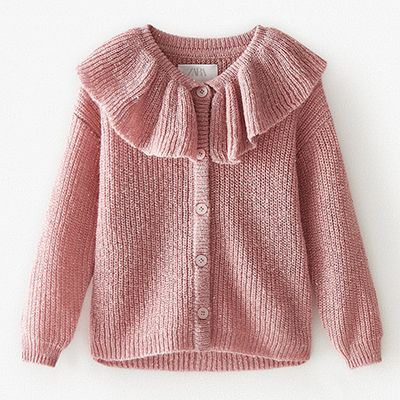 Ruffled Peter Pan Collar Cardigan