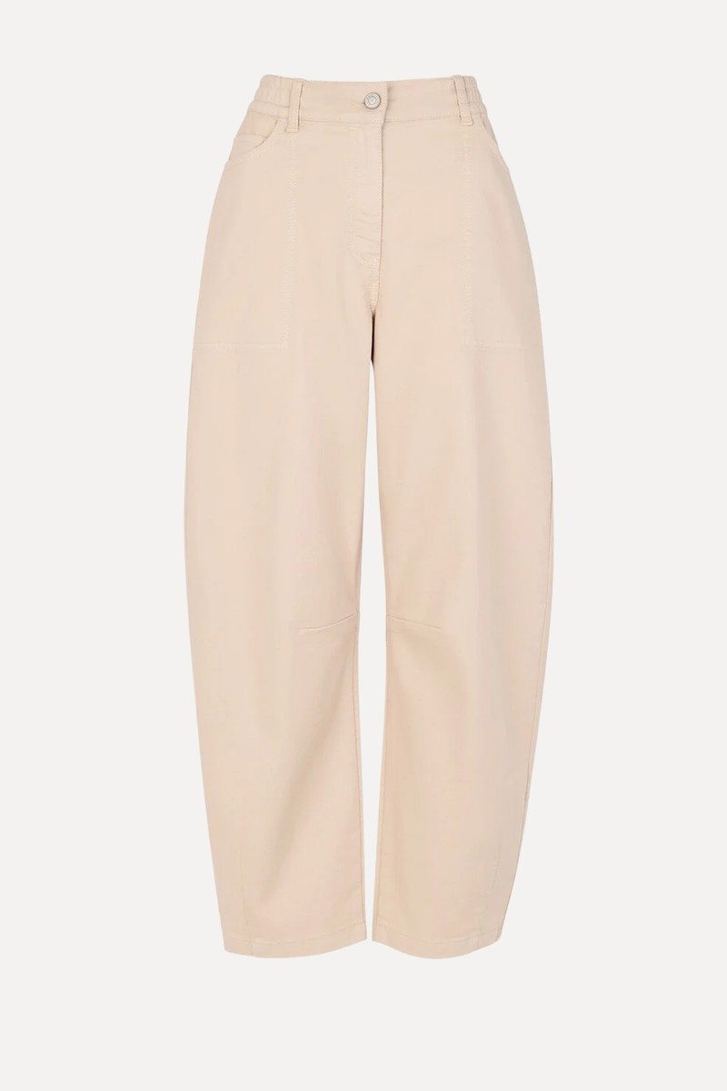 Casual Cotton Barrel Trousers