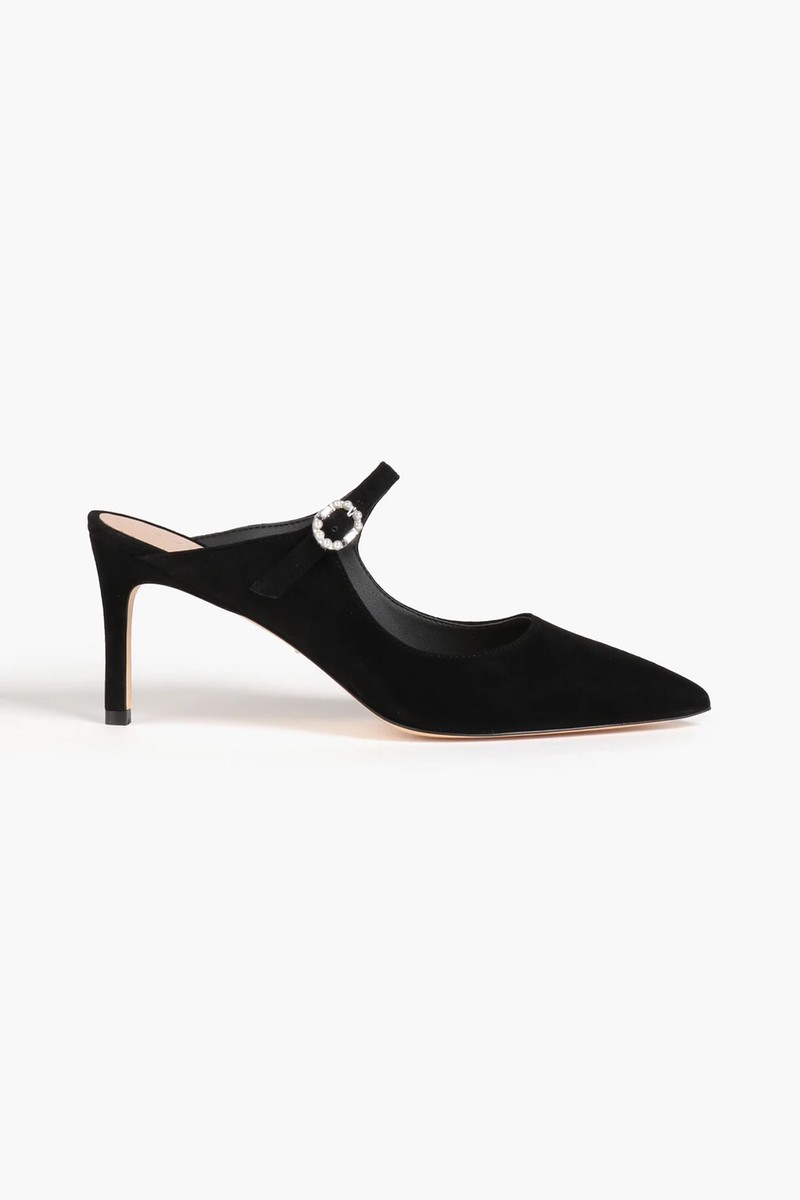 Dazzle 75 Embellished Suede Mules from Stuart Weitzman