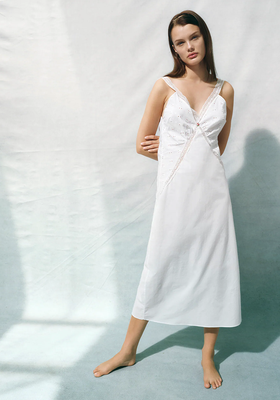 Long Dress With Lace Trim, £45.99 | Zara