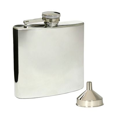 6oz Steel Hip Flask with Captive Top and Funnel from Birchgrove