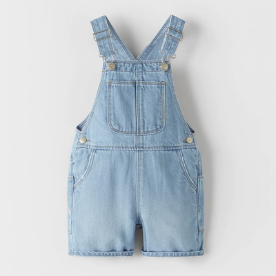 Denim Dungarees With Pocket