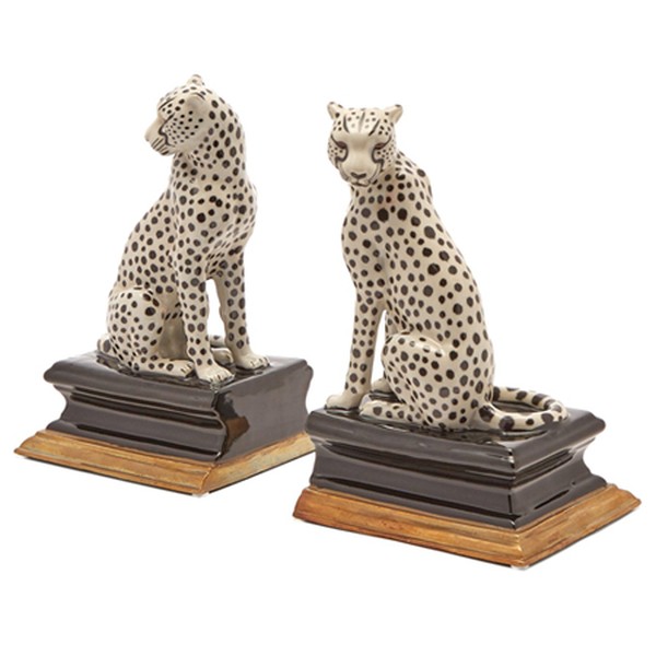 Cheetah Porcelain Bookends from House Of Hackney