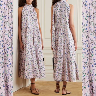 Toni Tie-Neck Floral-Print Midi Dress, £245 | Seren