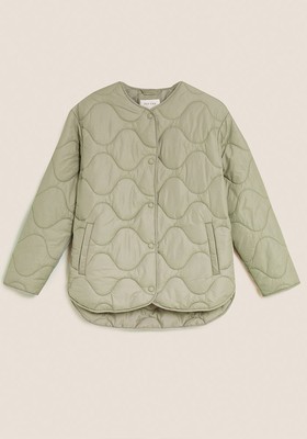 Padded Collarless Puffer Jacket from M&S