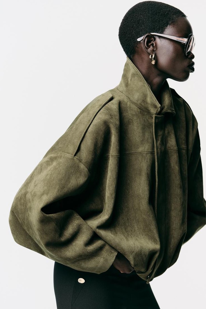 Suede Effect Bomber Jacket from Zara