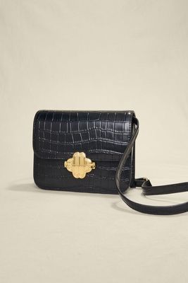 Croco Effect Leather Clover Bag from Maje