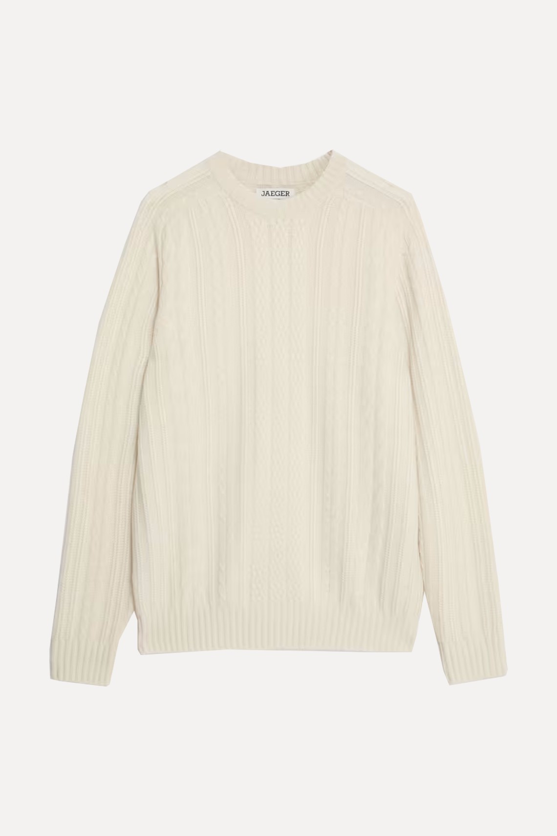 Pure Cashmere Cable Crew Neck Jumper from Jaeger