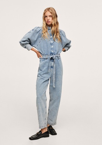 Belt Denim Jumpsuit from Mango