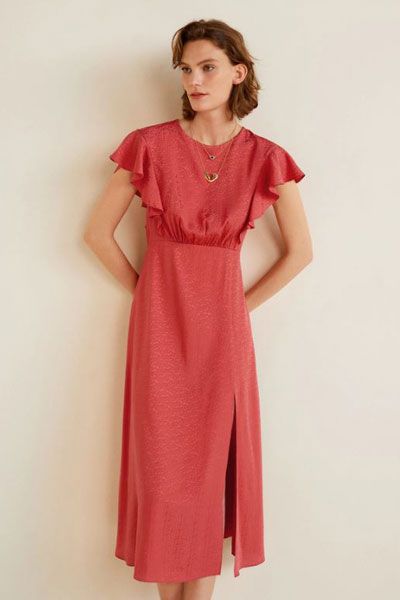 Ruffled Midi Dress from Mango