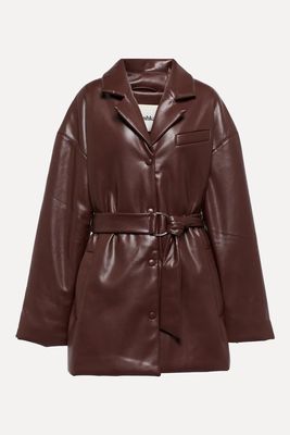 Liban Belted Faux Leather Jacket from Nanushka