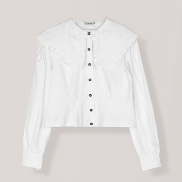 Plain Cotton Poplin Shirt from Ganni