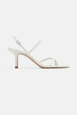 Mid-Heel Strappy Leather Sandals