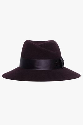 Purple Virginie Bow Detail Hat from Maison Michel